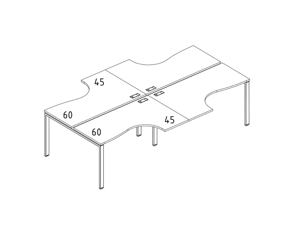 Рабочая станция UNO столы (4х120) Классика A4.PRO