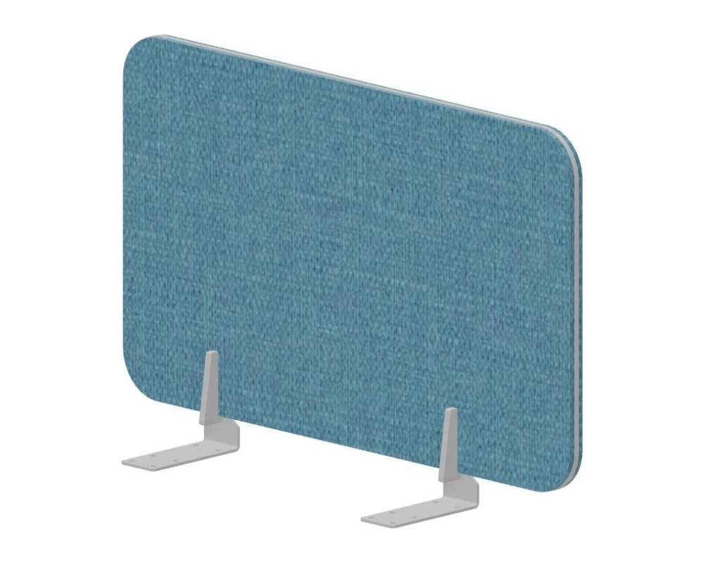 Экран торцевой настольный промежуточный (ткань с алюм.) 68x39,2 для стола гл.68см Дизайн / Design Синий/Алюминий
