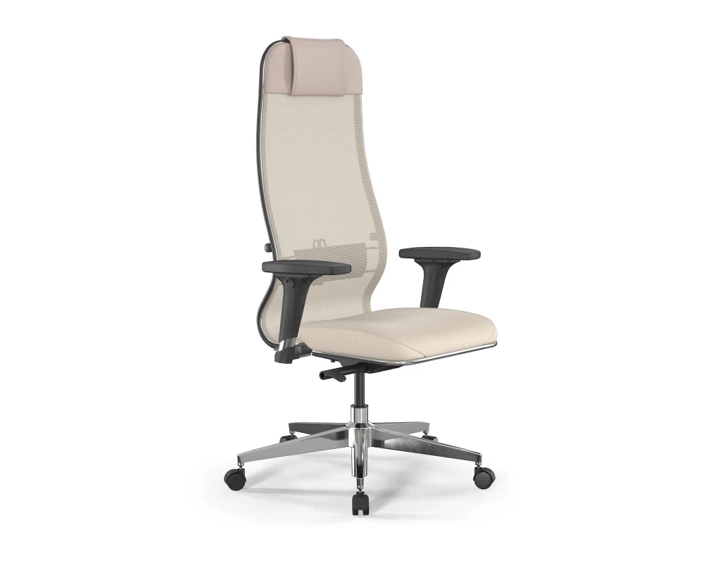 Кресло ErgoLife SynchroSit 10 B1-115D M23.B22.G18.W02 Сетка/Экокожа, Молочный