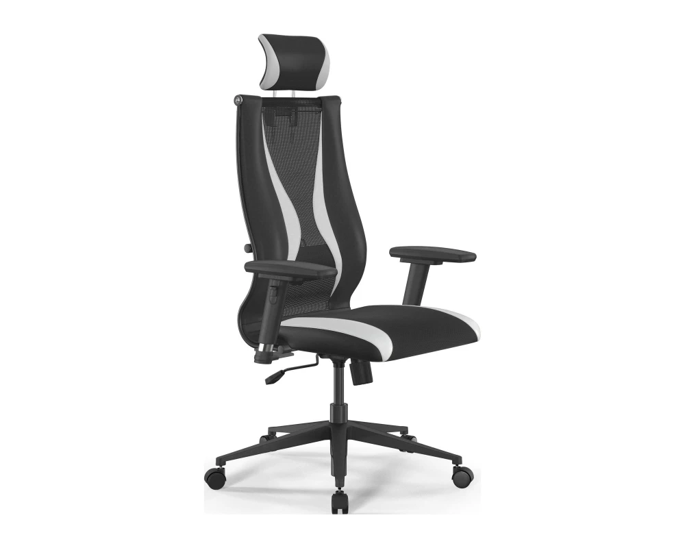 Кресло ErgoLife S 10 B2-170D M09.B11.G18.W02 Сетка/Экокожа, Черный/Белый