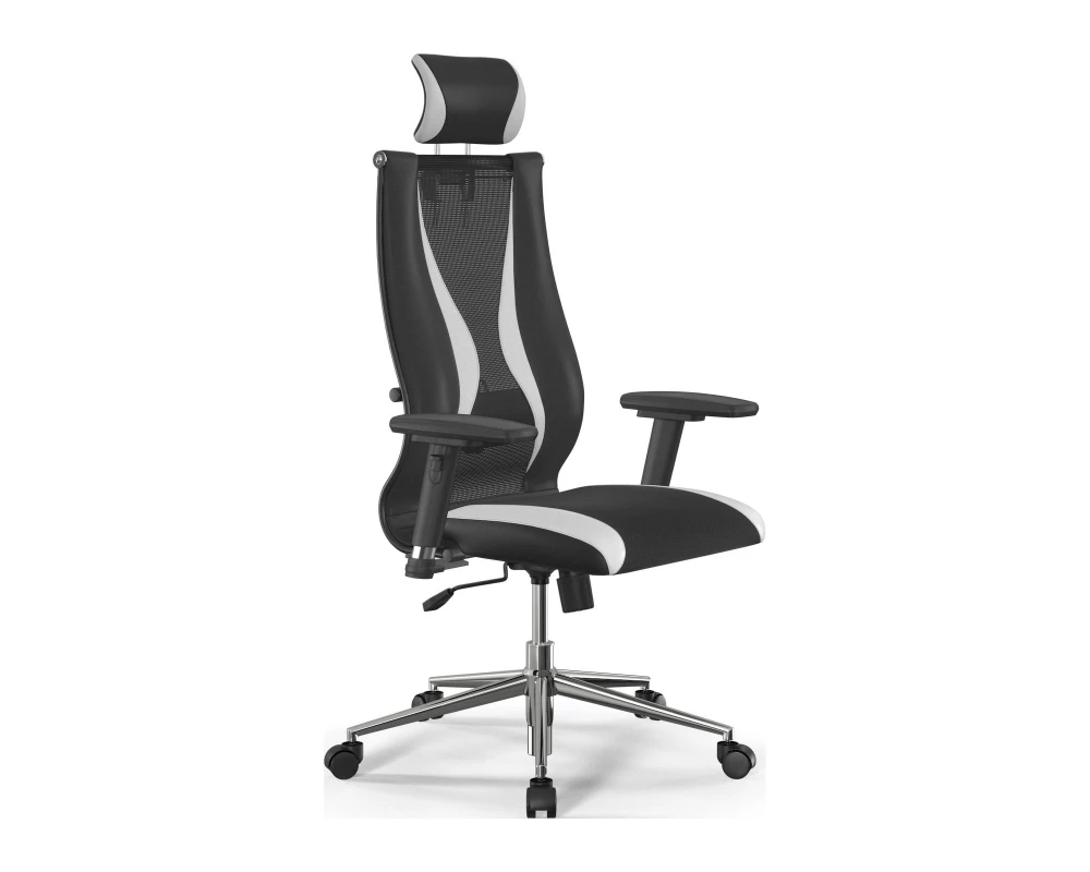 Кресло Sit 10 B2-170D M09.B23.G18.W01 (подл.2) Сетка/Экокожа, Черный/Белый