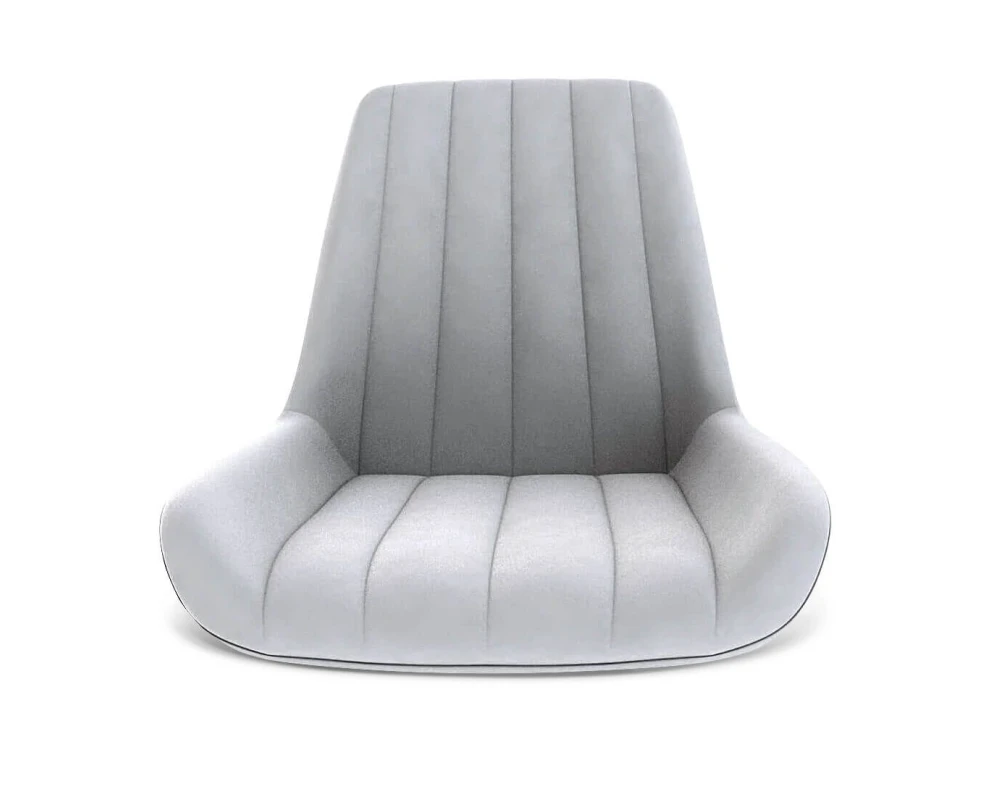 Стул барный SHT-ST37/S128 Велюр, Серое облако/Хром/Белый муар